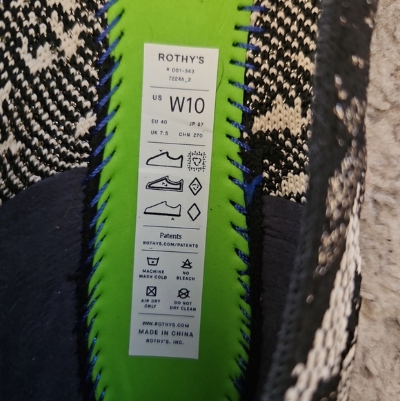 Rothys The Flat Black And White Chantilly Lace Loafer 10 - Picture 10 of 11